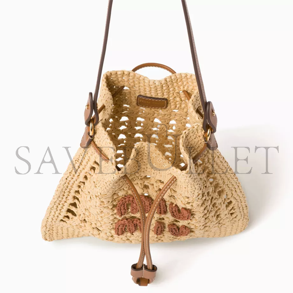 M1v M1v bucket bag in raffia-effect yarn 5nd016 (23*20cm)